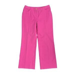 ST. JOHN Pants Women's Pink High Rise Straight Leg Stretch Size 10 Cropped